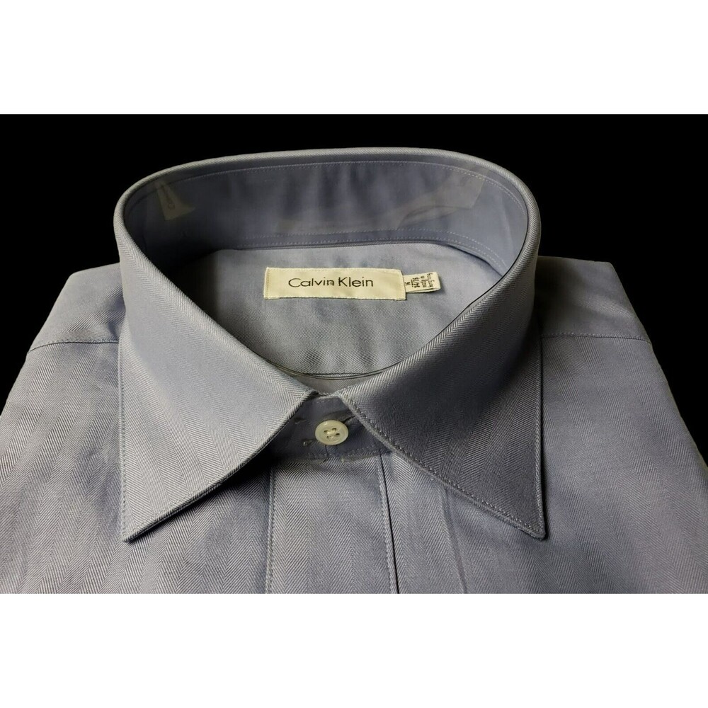 Calvin Klein Designer's Men's Long Sleeve Blue Dress Shirt 16" 34" x 35" NEW - Picture 10 of 11